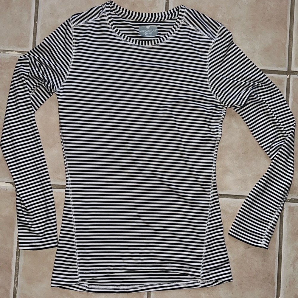 Med Couture Performance Longsleeve Knit Stripe Tee for Women
